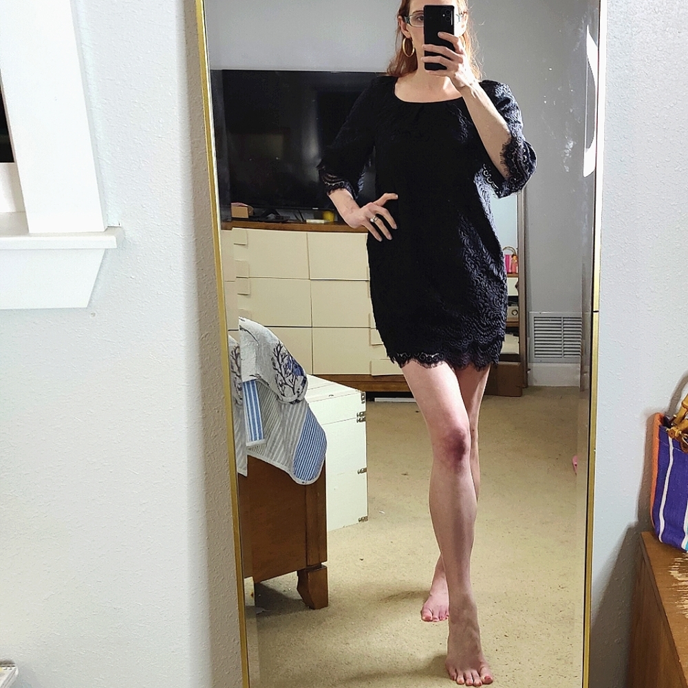 Anthropologie Leifsdottir Lined Lace Shift Dress NWOT